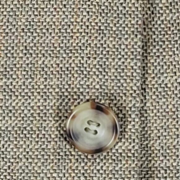 Oscar De La Renta Silk Wool Sport Coat Mens 42R Tan Gold Weave Three Button - Picture 5 of 13